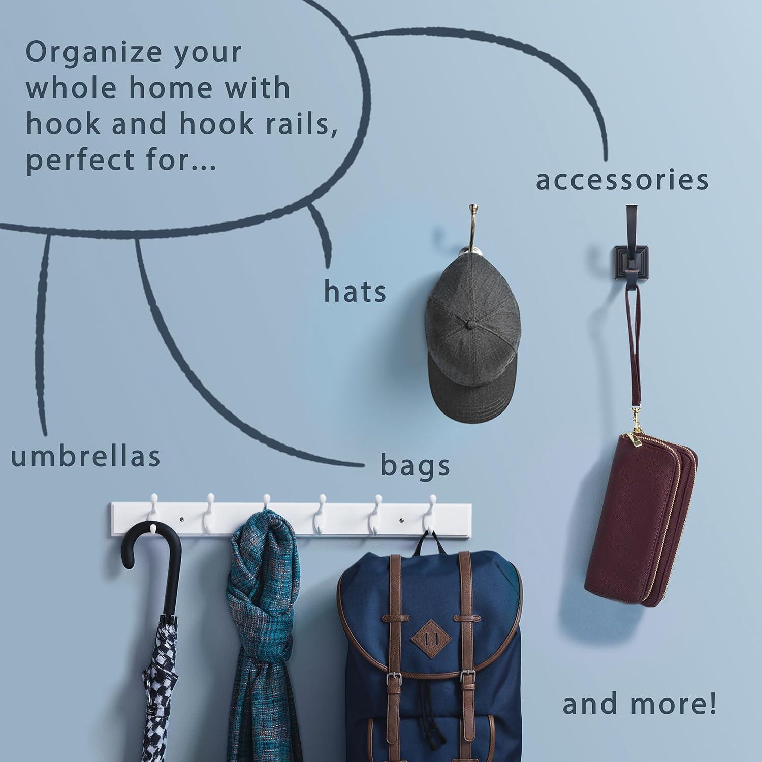 Perchero de Pared Curvo Franklin Brass Blanco 40.64 cm 4 Ganchos