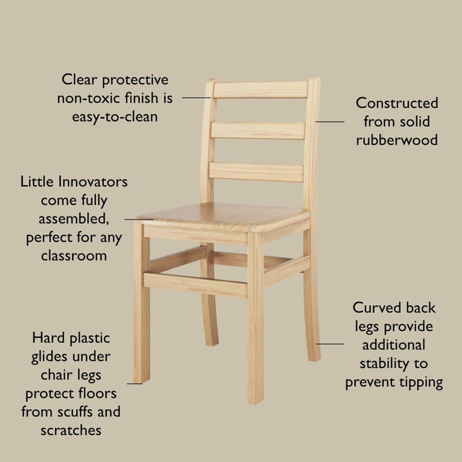 Sillas Escolares de Madera Fundaciones 10" (25.4 cm) - Paquete de 2