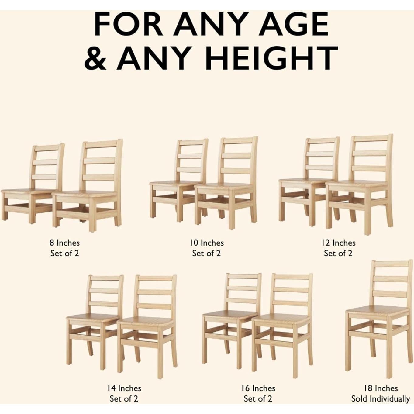 Sillas Escolares de Madera Fundaciones 10" (25.4 cm) - Paquete de 2