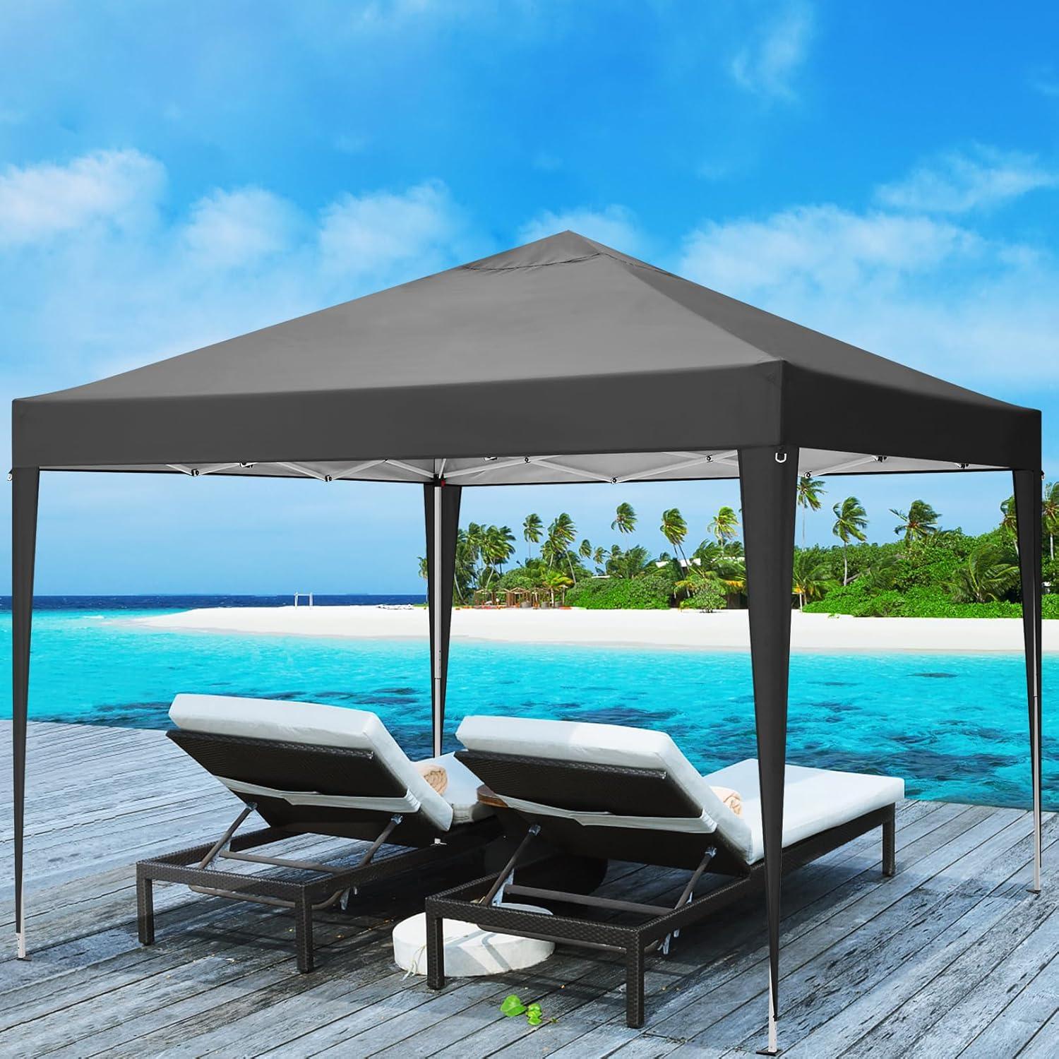 Carpa Plegable 3 Paredes COBIZI 10x10m Impermeable Negra