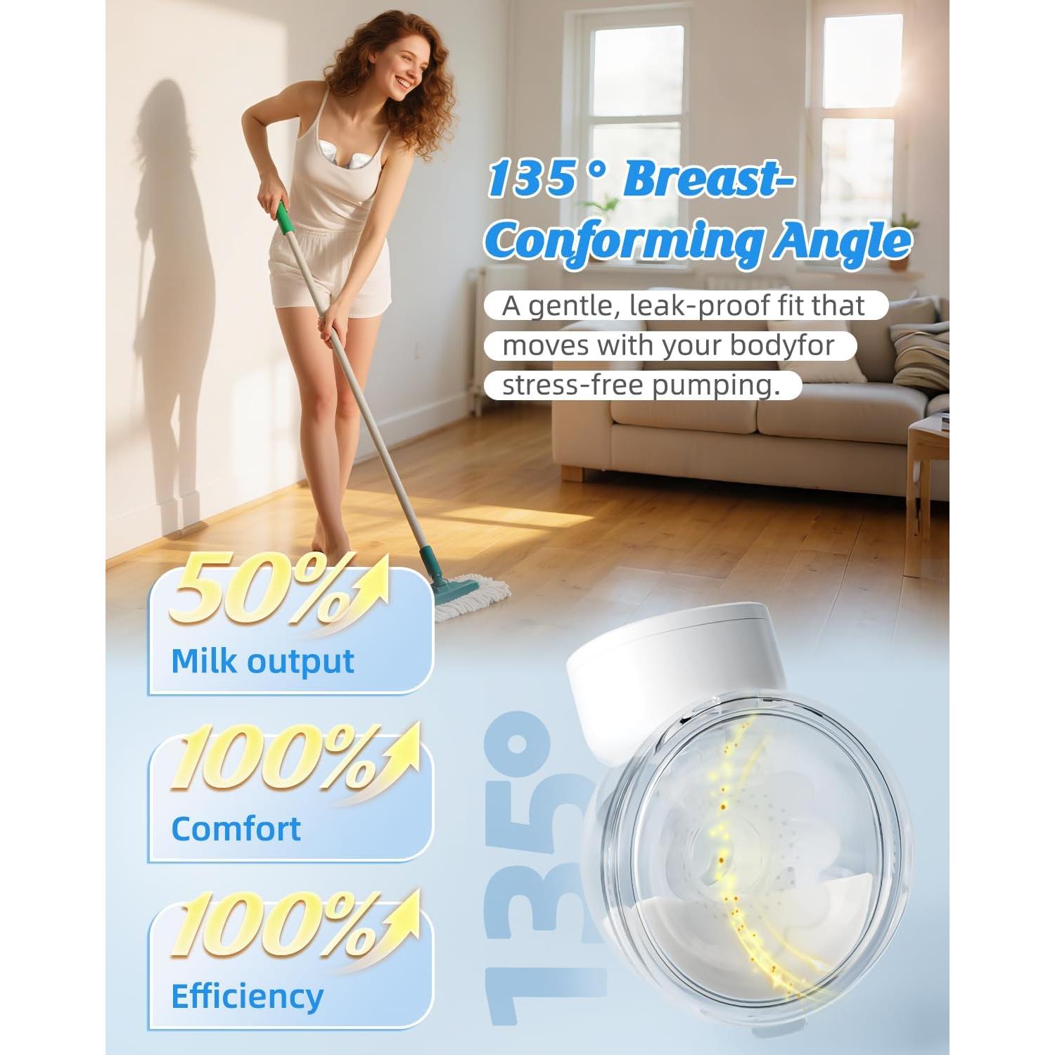 Extractor de Leche Manual ANWIKE Portátil 230g Bajo Ruido 4 Modos