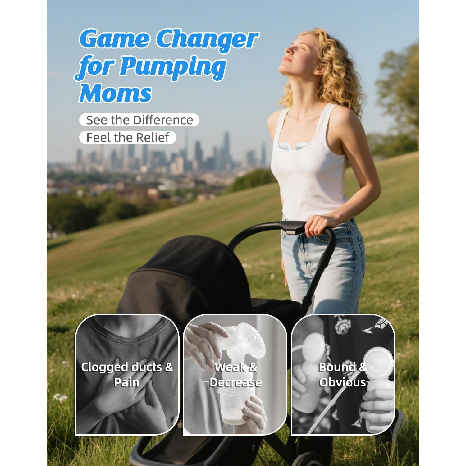 Extractor de Leche Manual ANWIKE Portátil 230g Bajo Ruido 4 Modos