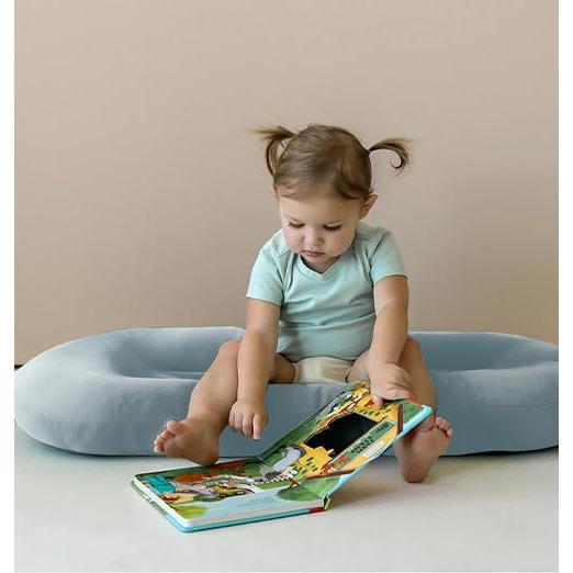 Cojín Infantil Orgánico Azul 0-18 Meses 91x56 cm