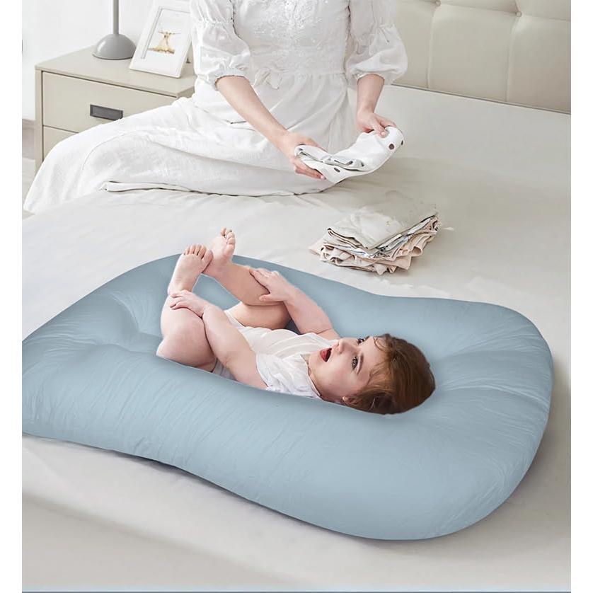 Cojín Infantil Orgánico Azul 0-18 Meses 91x56 cm