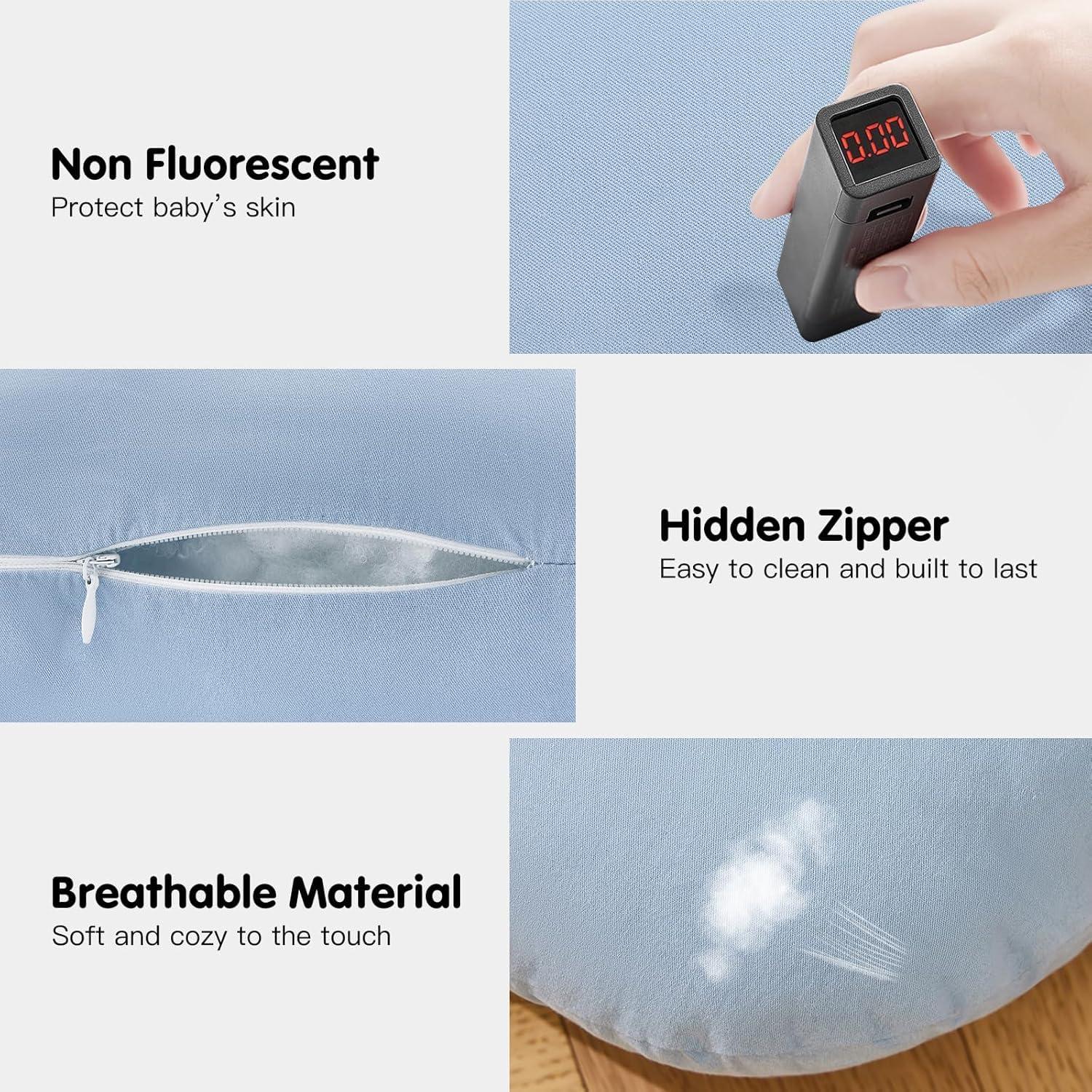 Cojín Infantil Orgánico Azul 0-18 Meses 91x56 cm