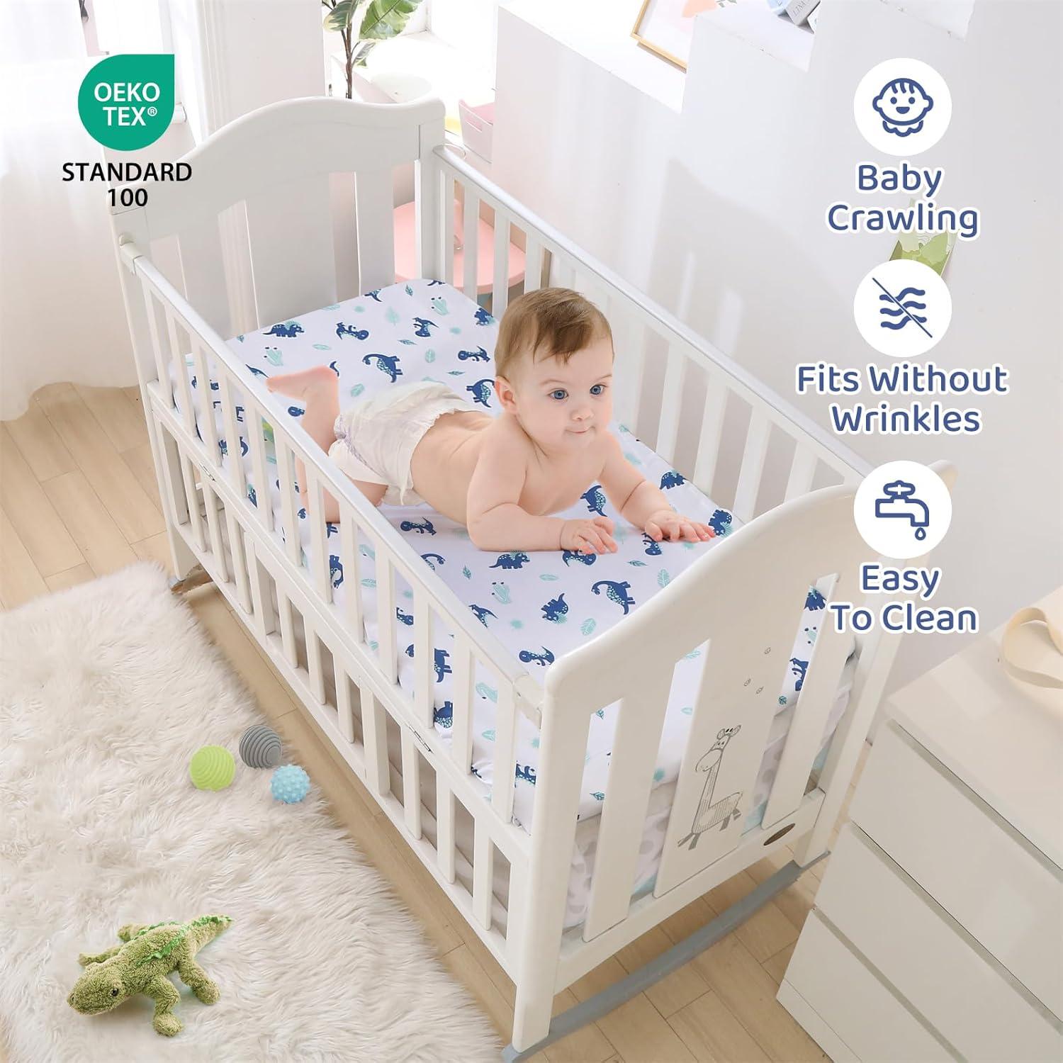 Conjunto de Ropa de Cuna Mini Wowelife Dinosaurios Azul 3 Piezas