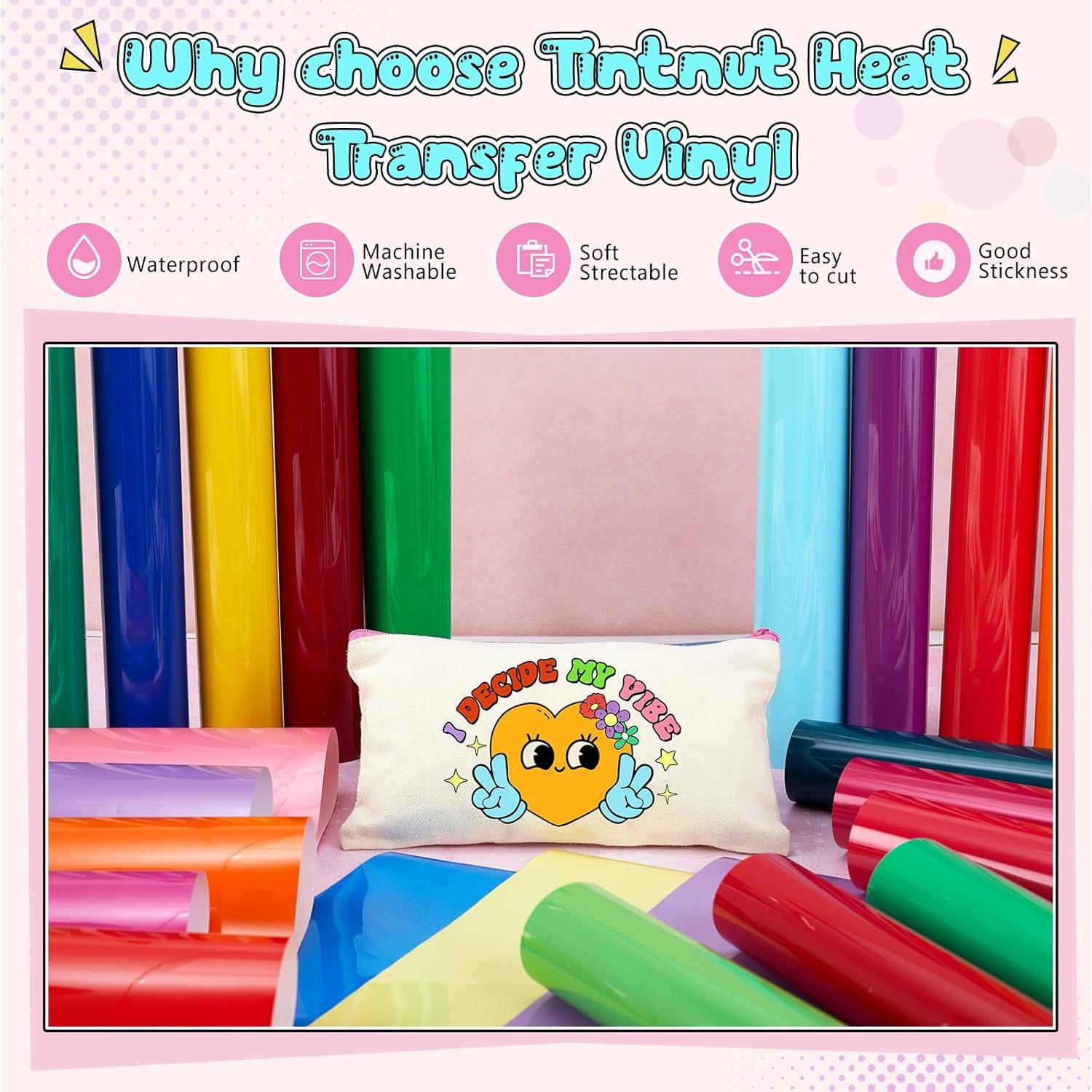 Vinilo de Transferencia de Calor Tintnut Brillante 24 Hojas 30.48x25.4cm