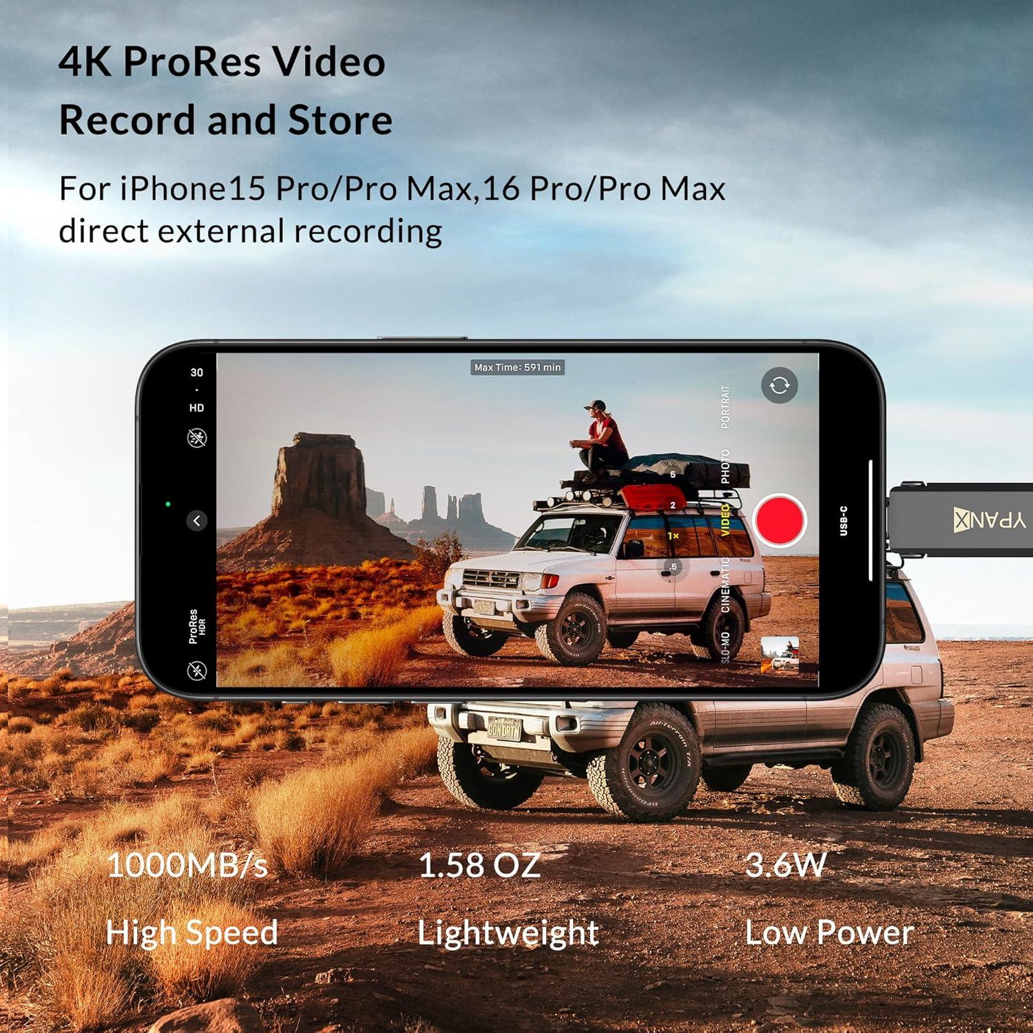 SSD Portátil YPANX 256GB USB 3.2 Gen 2 Tipo C Rápido