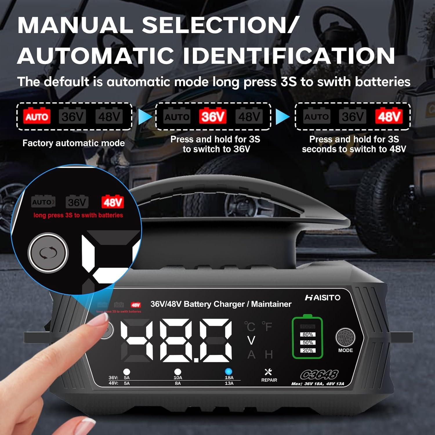 Cargador de Batería para Carrito de Golf 36V/48V HSTCH 18A/13A