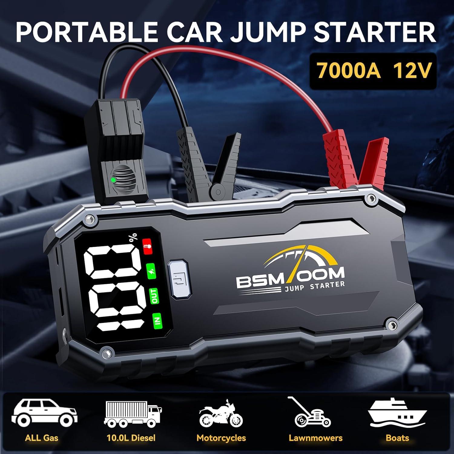 Arrancador de Coche BSMOOM B16 7000A 26800mAh Pantalla LED