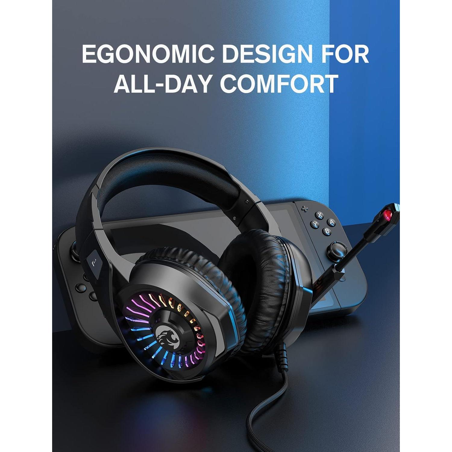 Auriculares Gaming ZIUMIER Z20 Over-Ear 7.1 RGB PC PS4 PS5