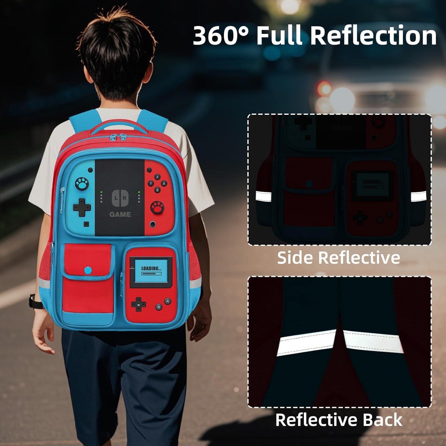 Mochila Escolar Gamer JIRAIKEI 43.2 cm Resistente y Ergonómica