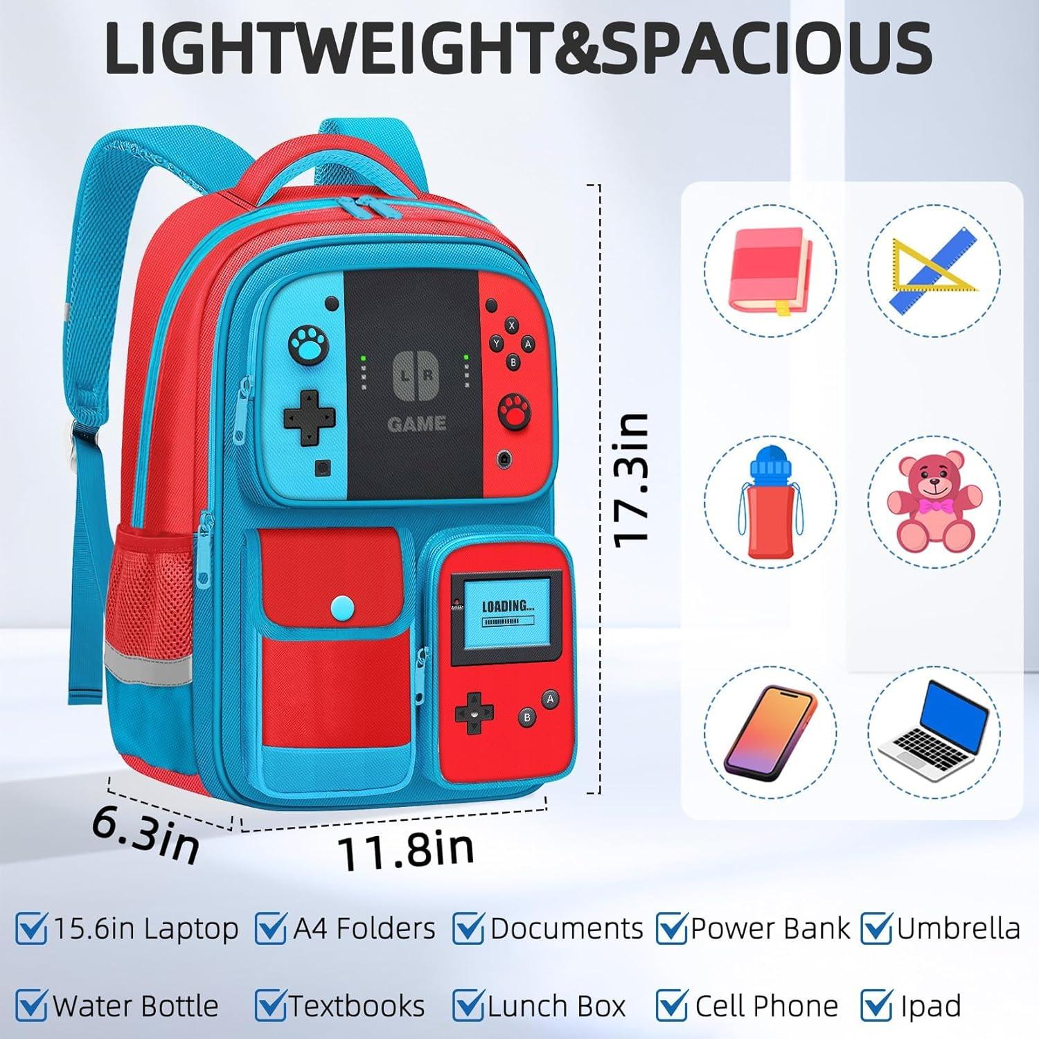 Mochila Escolar Gamer JIRAIKEI 43.2 cm Resistente y Ergonómica