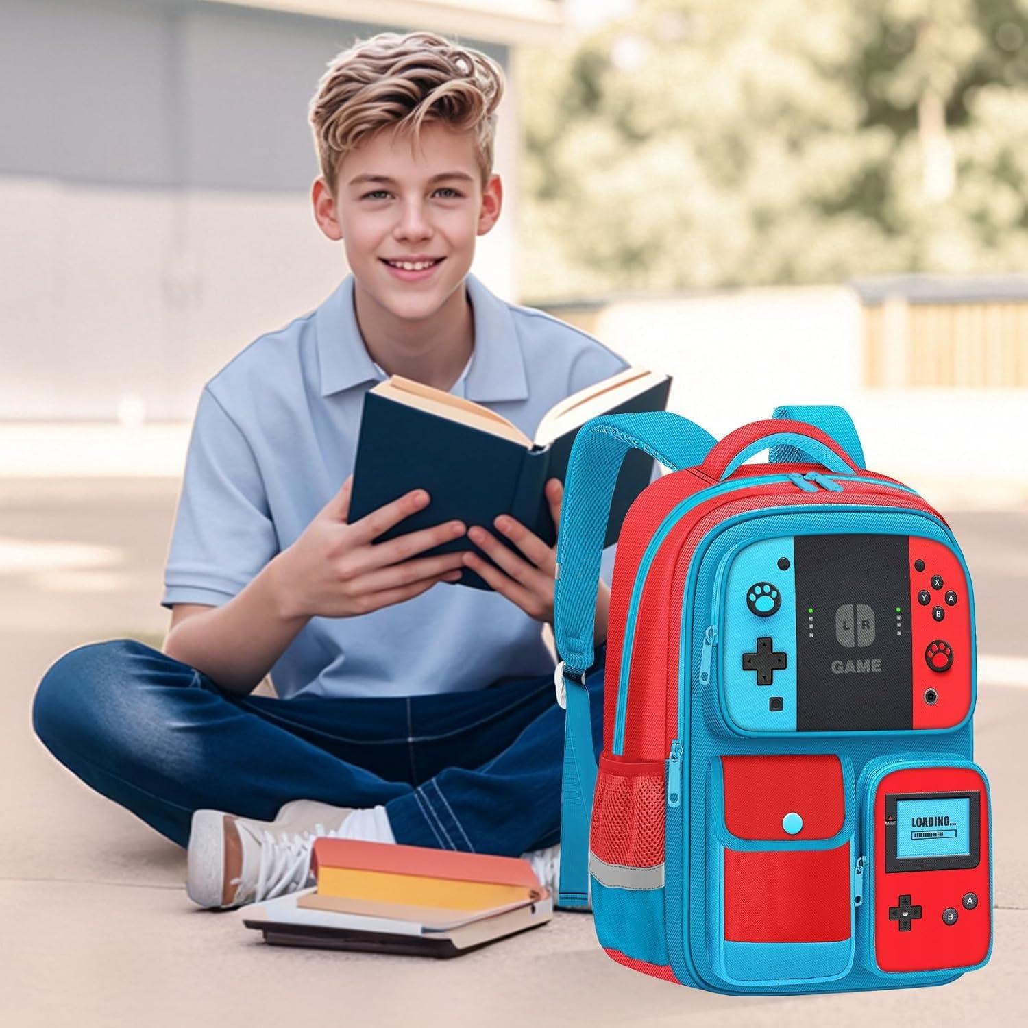 Mochila Escolar Gamer JIRAIKEI 43.2 cm Resistente y Ergonómica