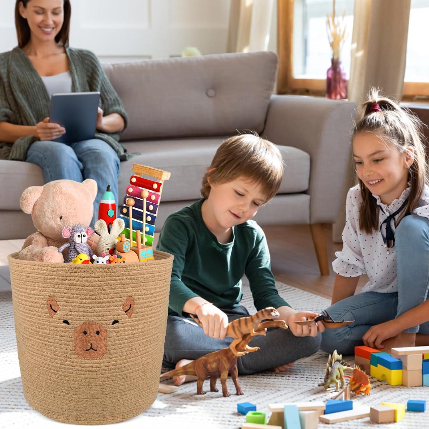 Cesta de Almacenamiento de Algodón Capibara 43x38 cm