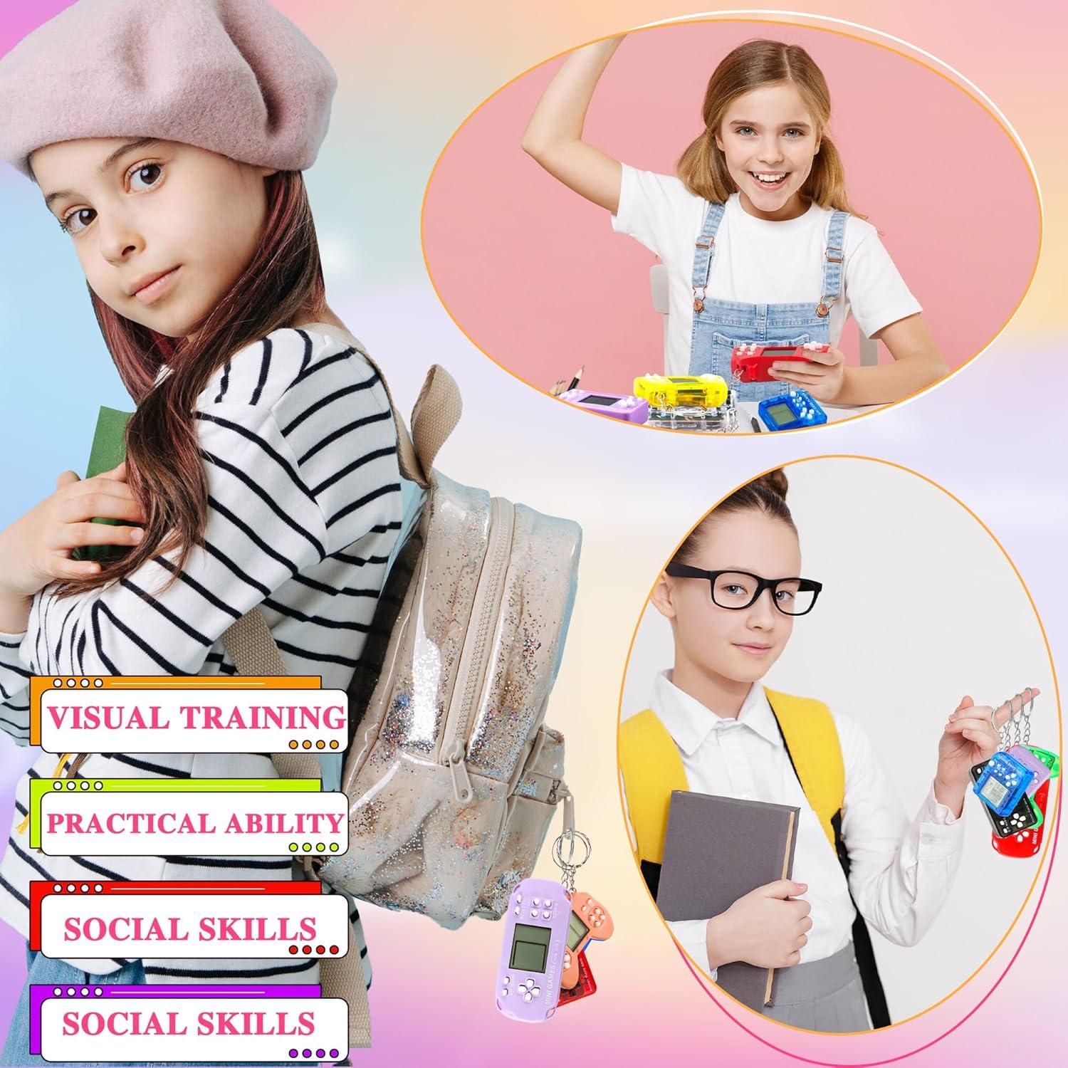 Paquete de 48 Llaveros de Videojuegos Retro para Niños