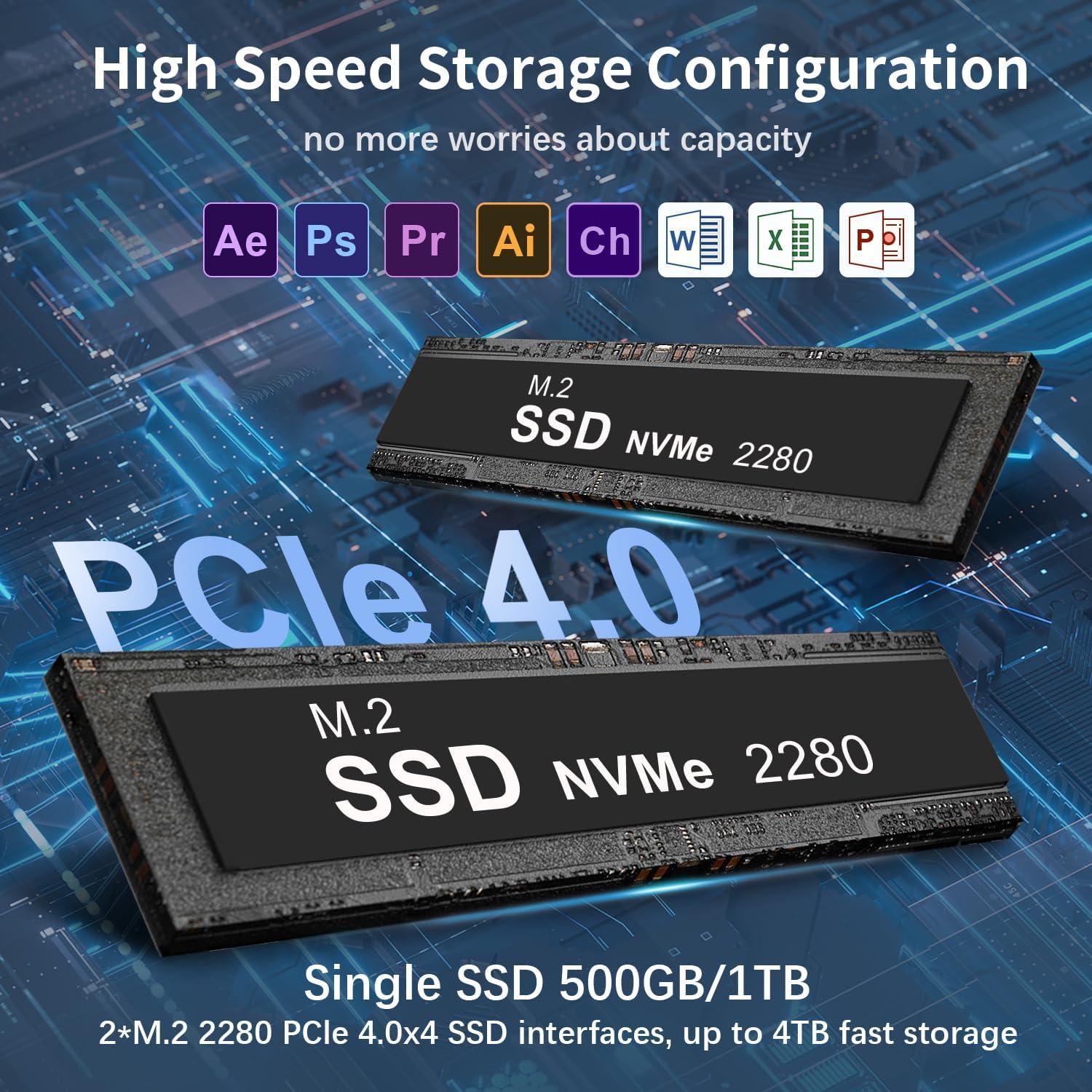 Mini PC Beelink EQI12, Intel Core i3-1220P, 16GB RAM, 500GB SSD