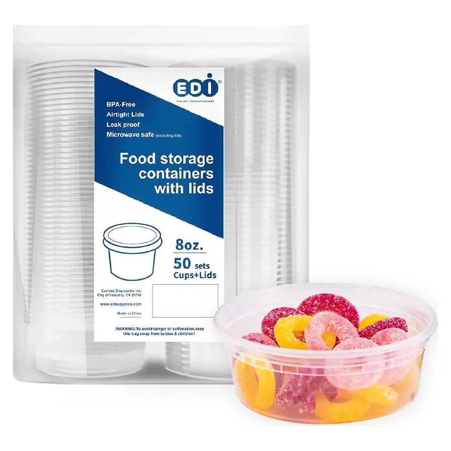 Contenedores de Almacenamiento de Comida EDI 50 Sets 226g