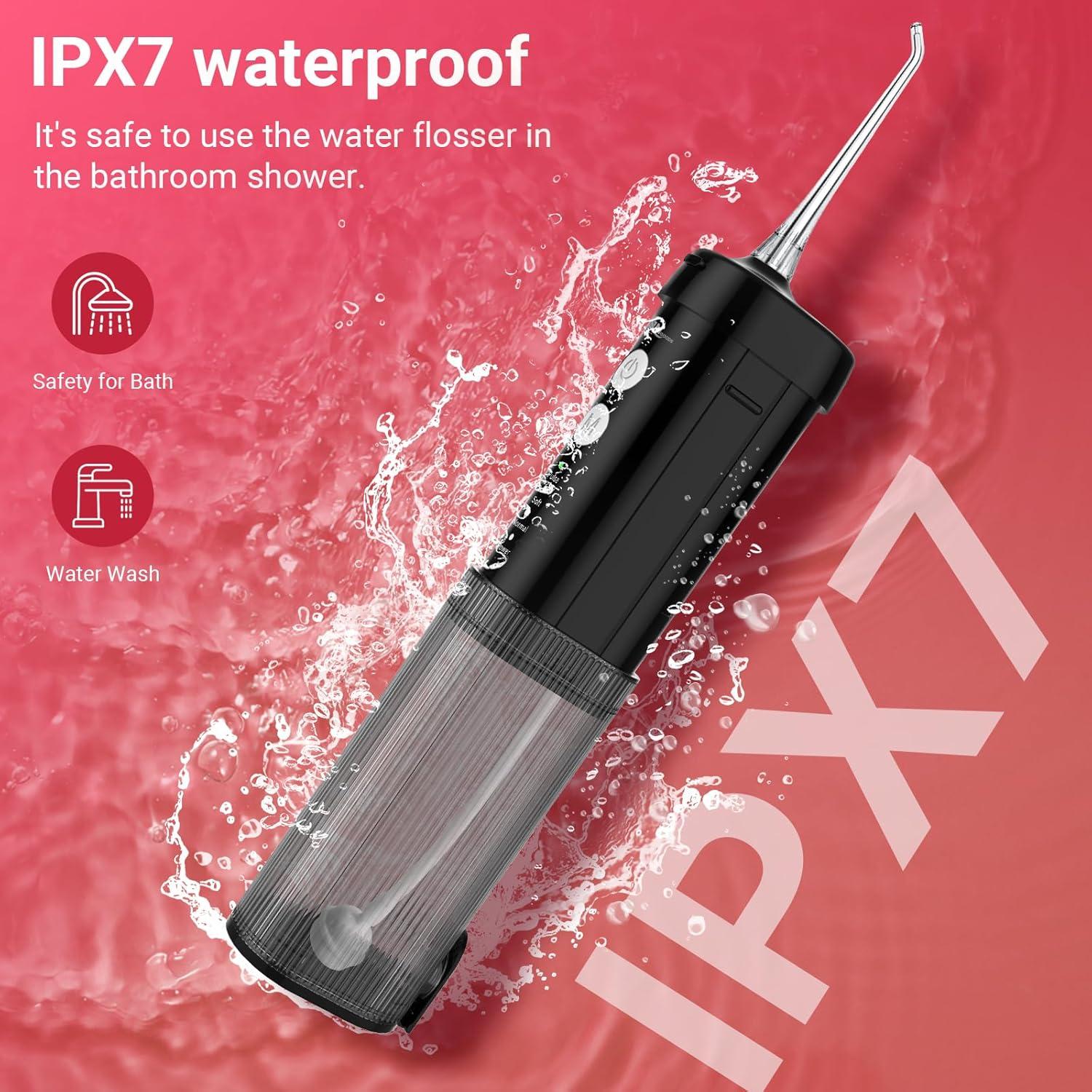 Irrigador Dental Portátil JNGOODS M141 Negro, 4 Modos, IPX7