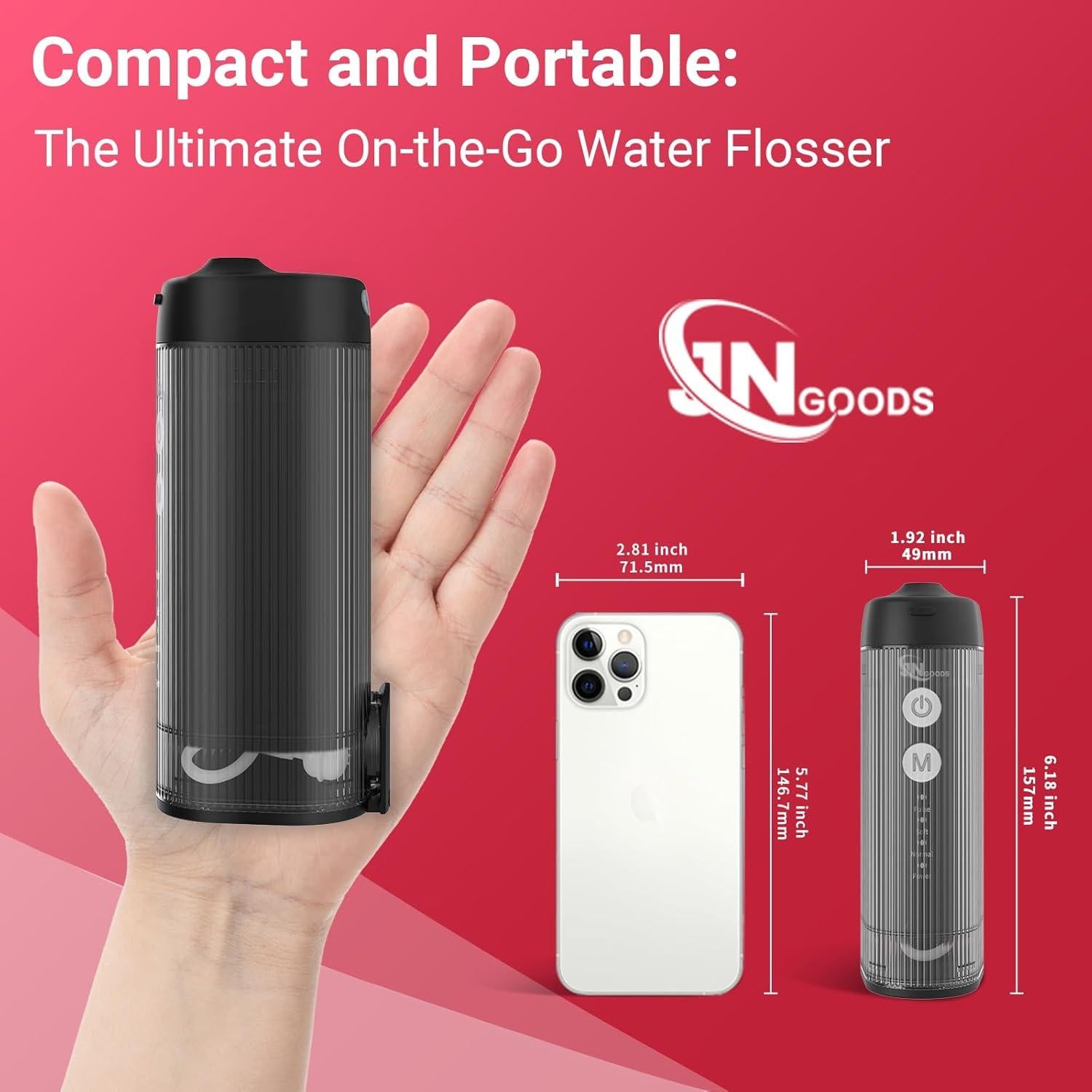 Irrigador Dental Portátil JNGOODS M141 Negro, 4 Modos, IPX7