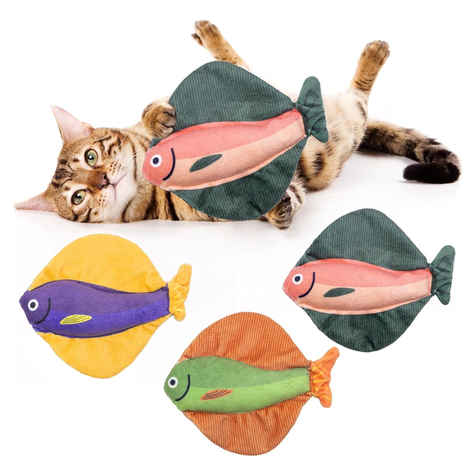 Juguetes para Gatos de Catnip Maiiu - Paquete de 3 Peces Suaves