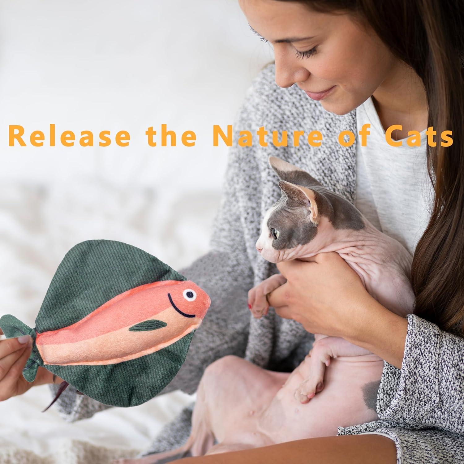 Juguetes para Gatos de Catnip Maiiu - Paquete de 3 Peces Suaves