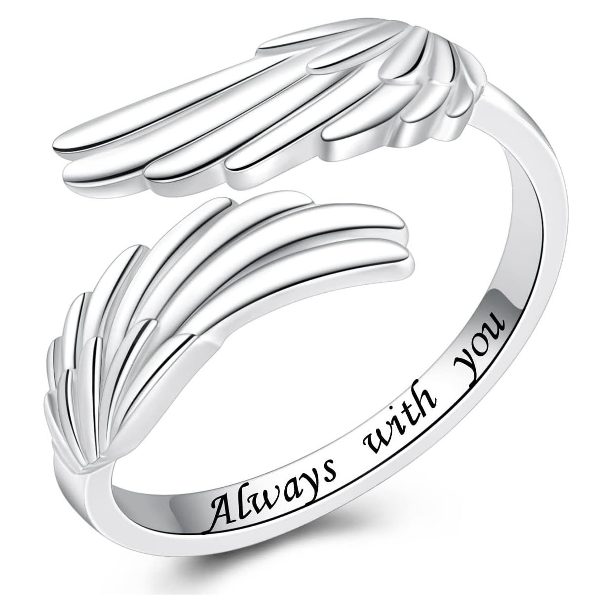 Anillo de alas de ángel YLT S925 ajustable para mujeres
