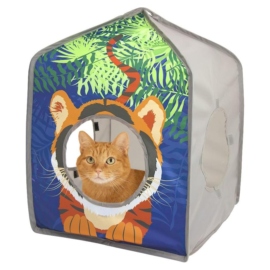Cubo de Gato Pop Up Kitty City Safari Jungle 39x39x61cm