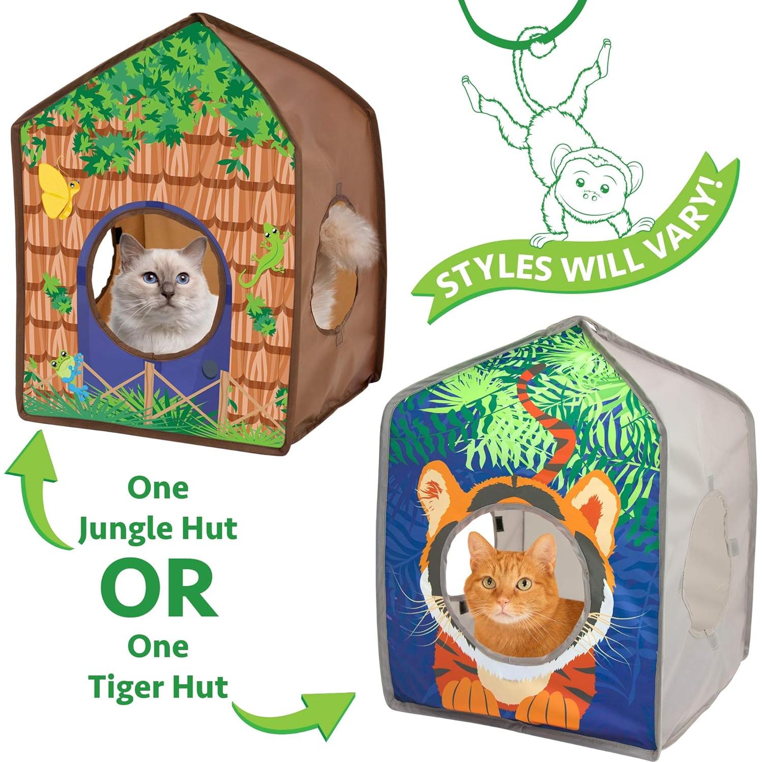 Cubo de Gato Pop Up Kitty City Safari Jungle 39x39x61cm