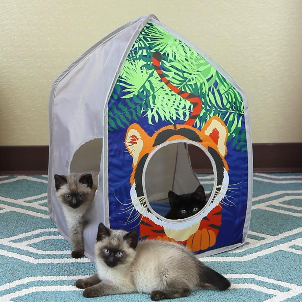 Cubo de Gato Pop Up Kitty City Safari Jungle 39x39x61cm