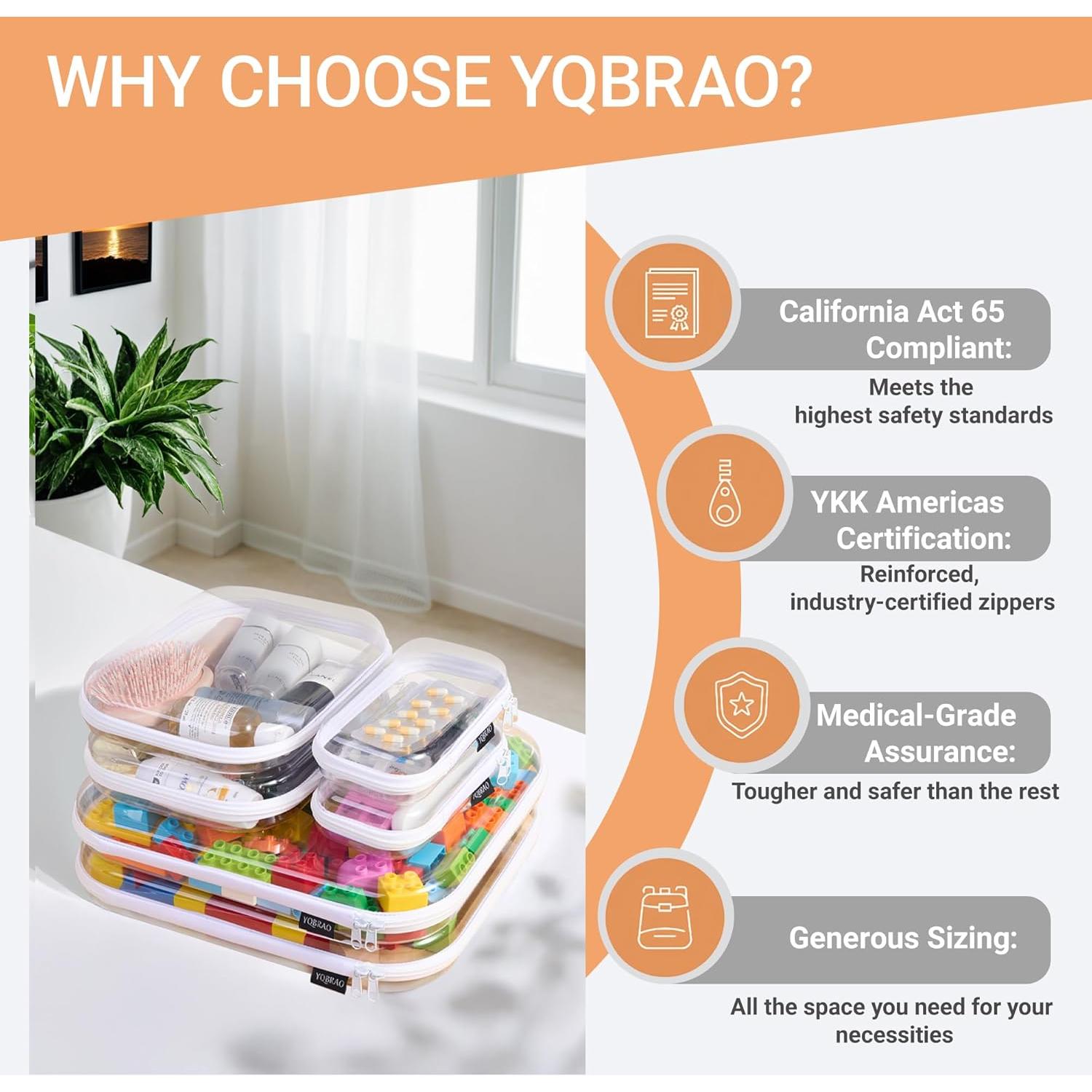 Paquete de 6 Estuches Duro Transparente YQBRAO - 2 Pequeños, 2 Medianos, 2 Grandes