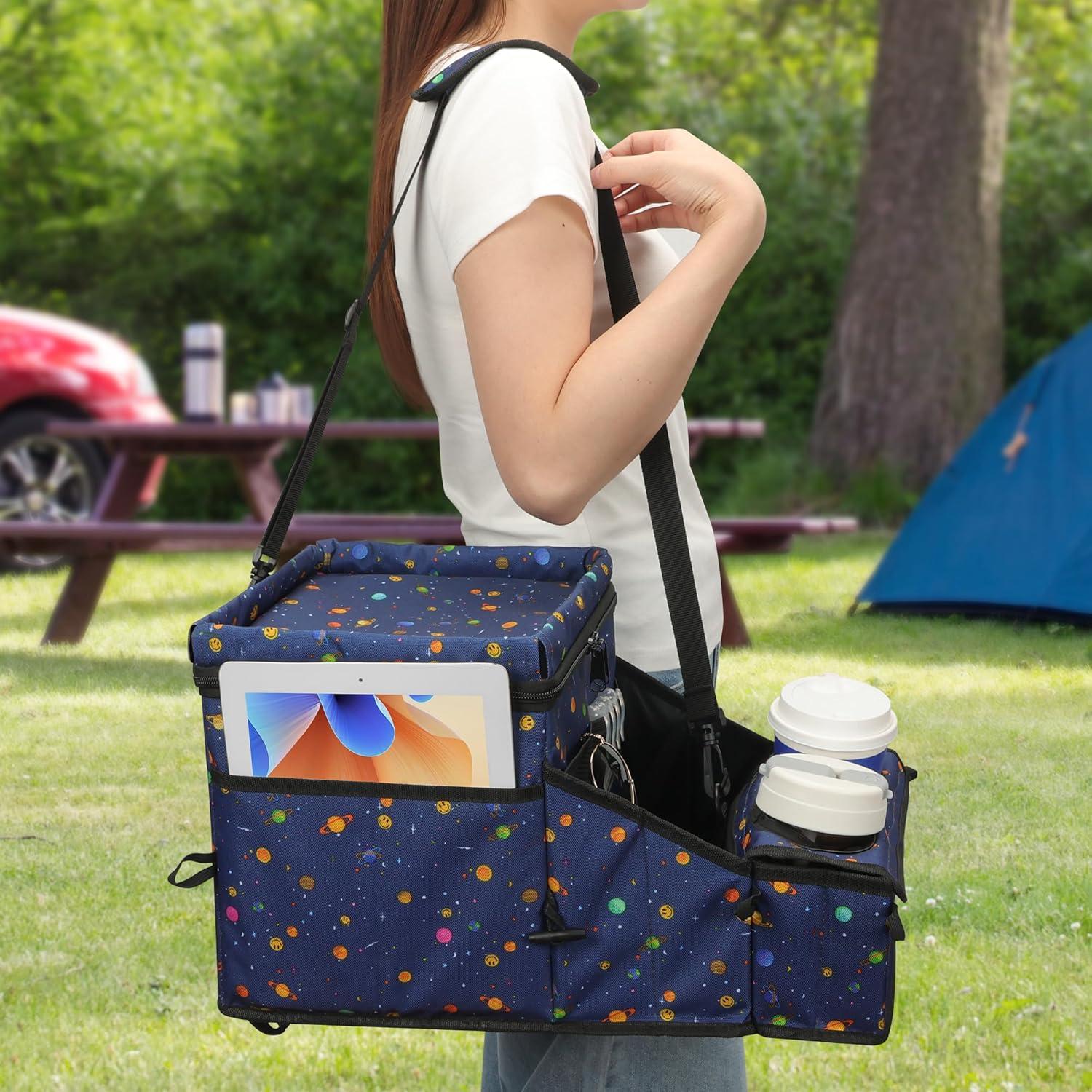 Organizador de Asiento de Coche WENRENER con Enfriador y Portavasos