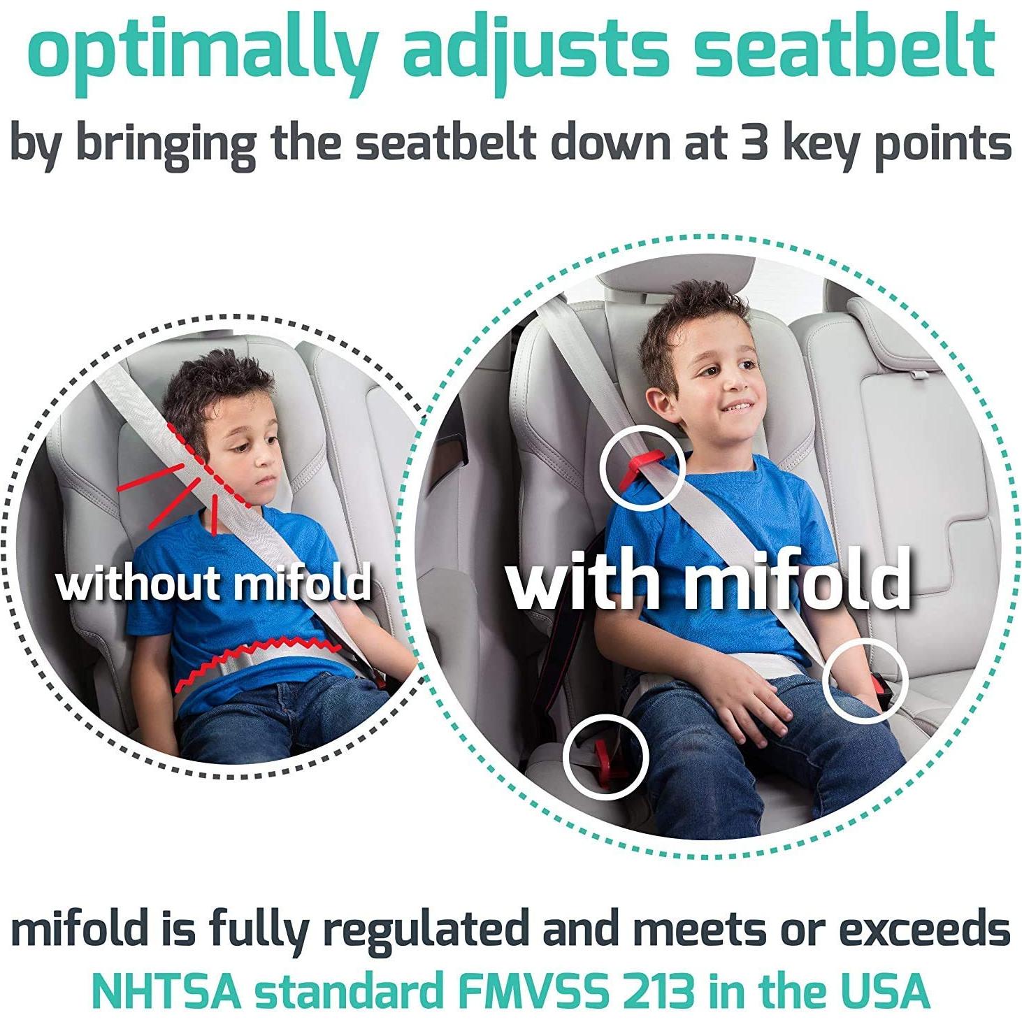 Asiento Elevador Mifold Comfort Gris Carbón para Niños 18-45 kg