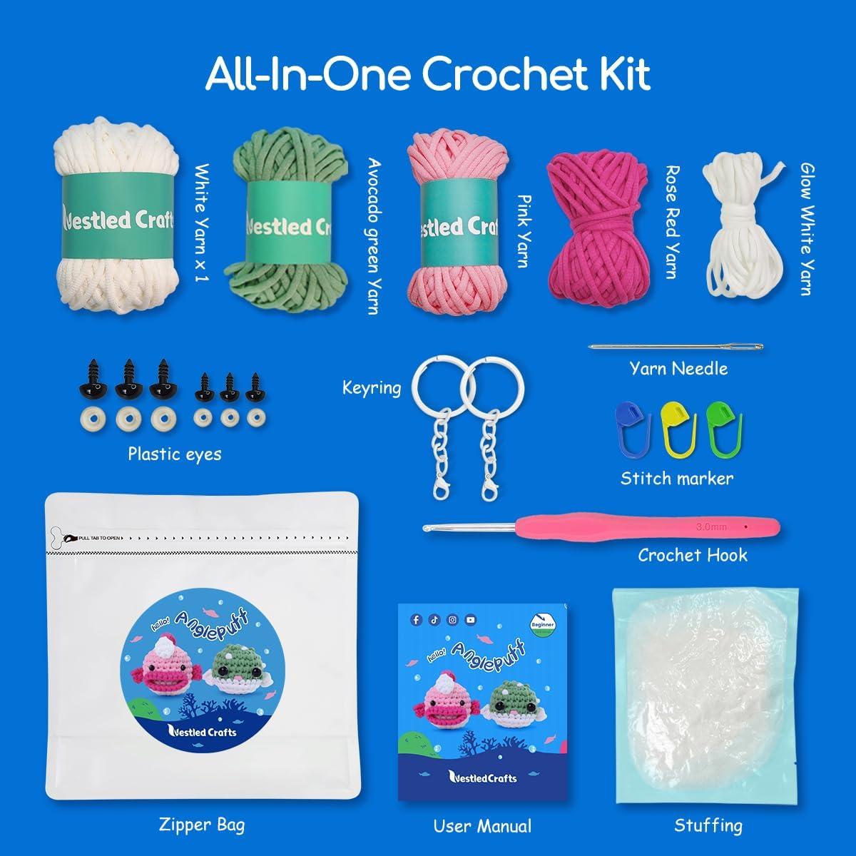 Kit de Crochet Brillante NestledCrafts Hootwin para Principiantes