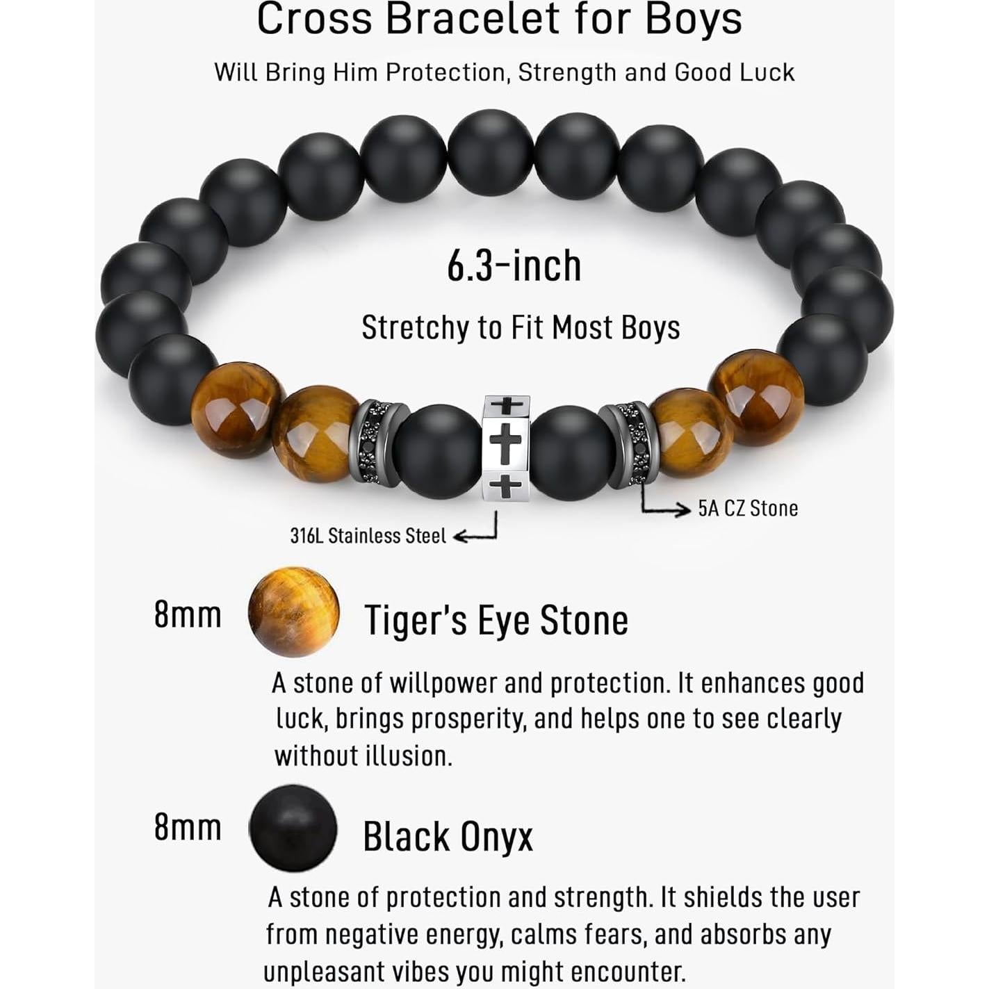 Pulsera de Cruz TONY & SANDY para Bautismo Niños 16 cm