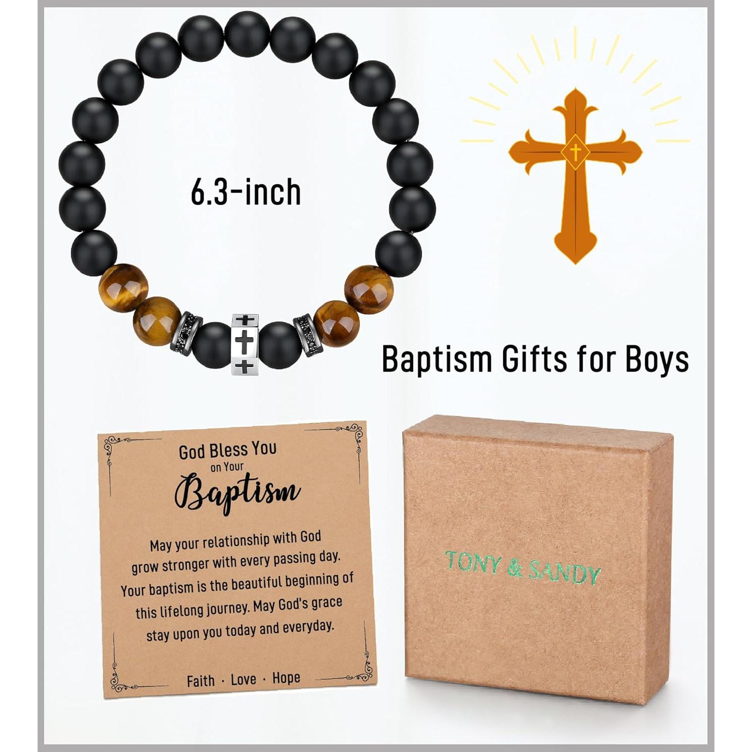 Pulsera de Cruz TONY & SANDY para Bautismo Niños 16 cm