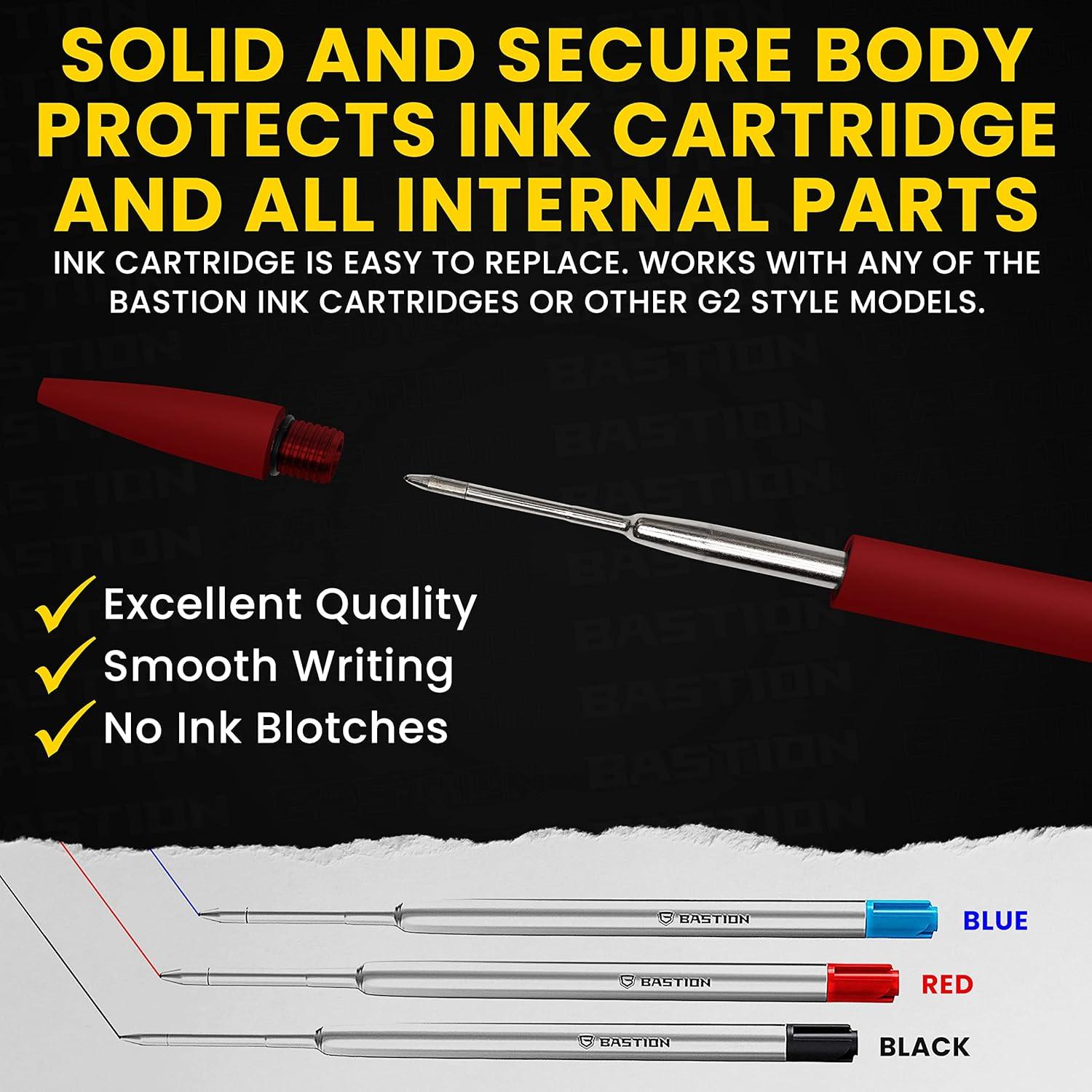 Bolígrafo BASTION Slim de Lujo Aluminio Rojo Punta Fina