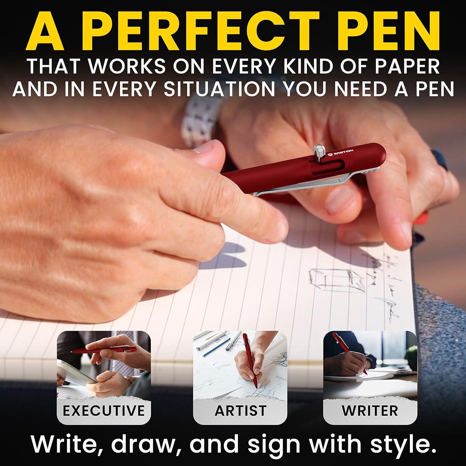 Bolígrafo BASTION Slim de Lujo Aluminio Rojo Punta Fina