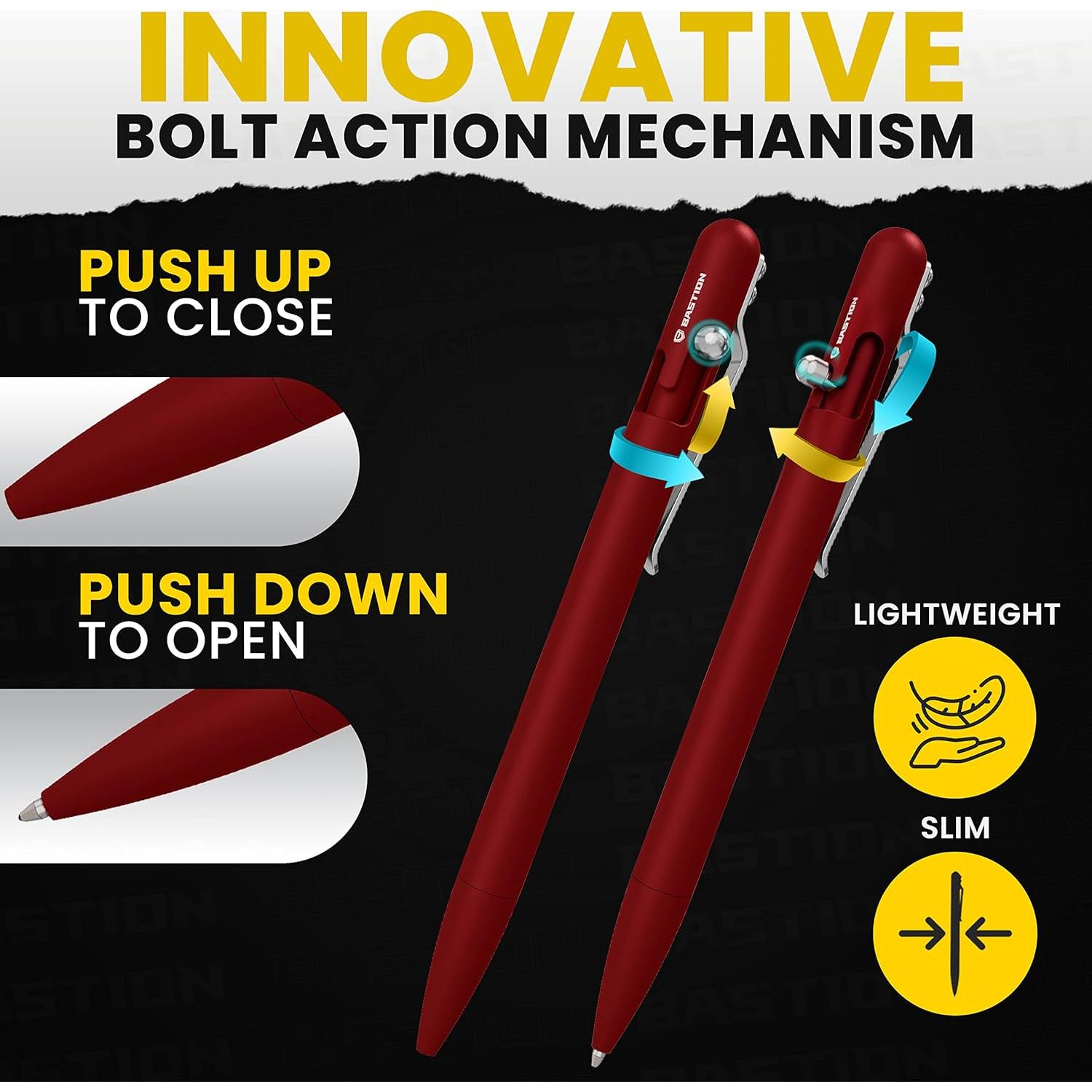 Bolígrafo BASTION Slim de Lujo Aluminio Rojo Punta Fina