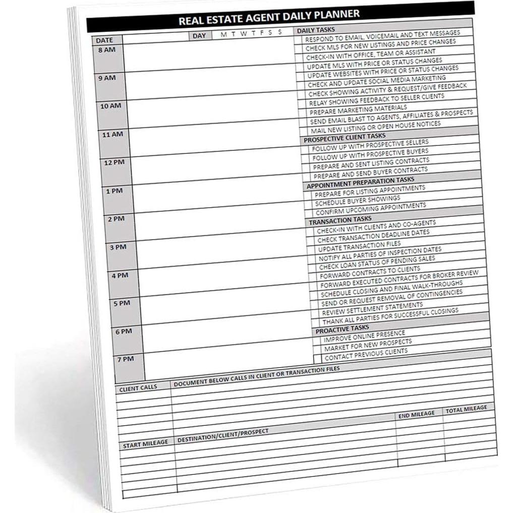 Planificador Diario para Agentes Inmobiliarios Life Charge A4