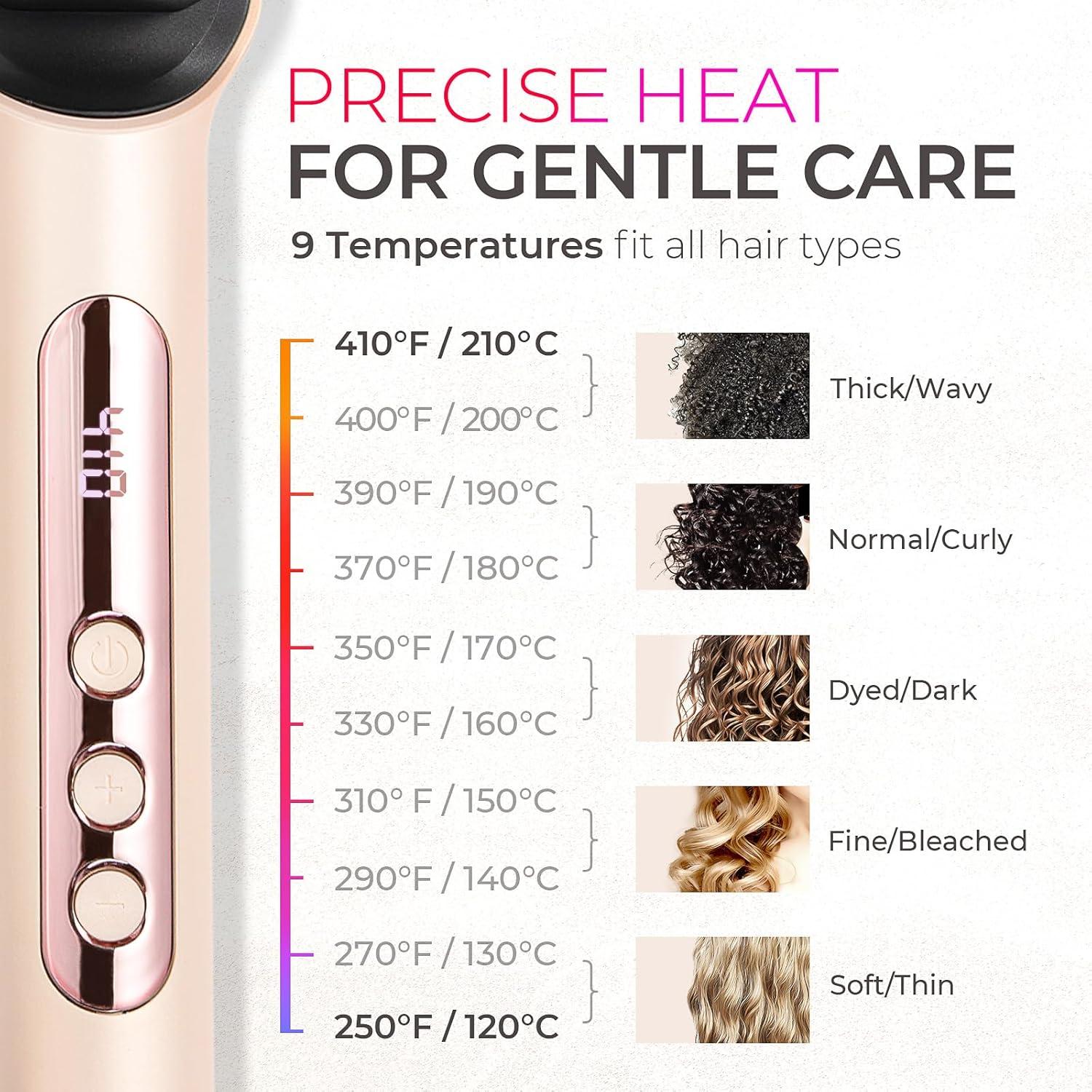 Cepillo Alisador Iónico TYMO Ring Plus - 9 Temperaturas, Oro Rubor