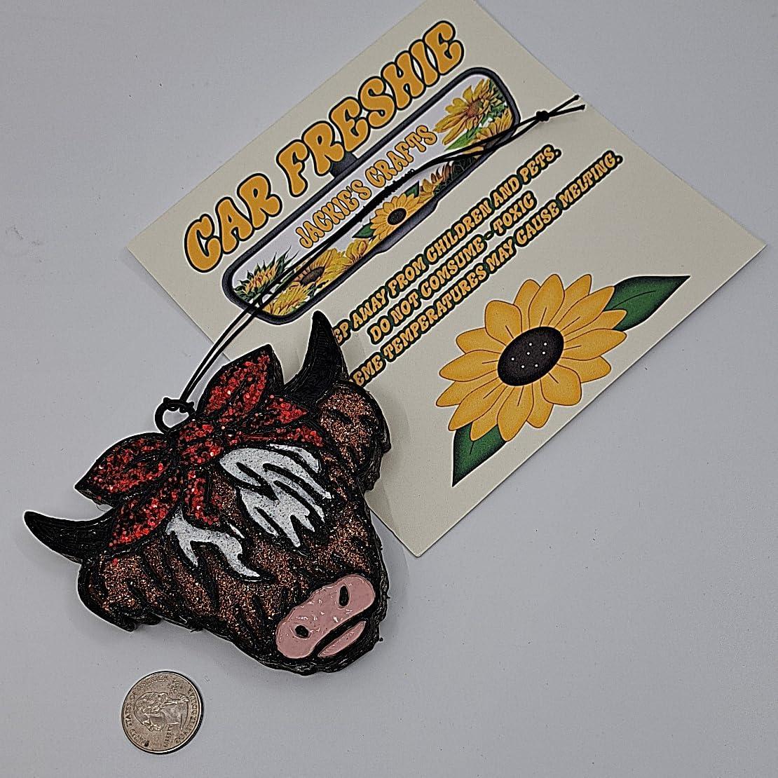 Ambientador de Auto Vaca Con Lazo Duradero 27.9x22.9cm