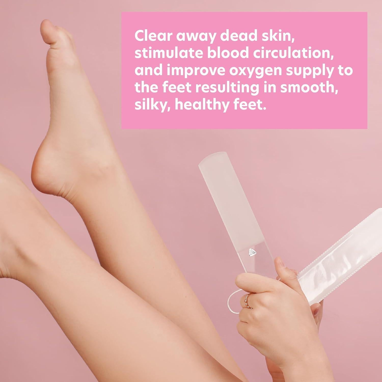 Lima de Pie de Vidrio Checo Bona Fide Beauty Doble Cara 19.5cm