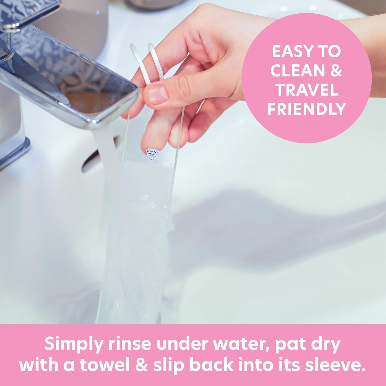 Lima de Pie de Vidrio Checo Bona Fide Beauty Doble Cara 19.5cm