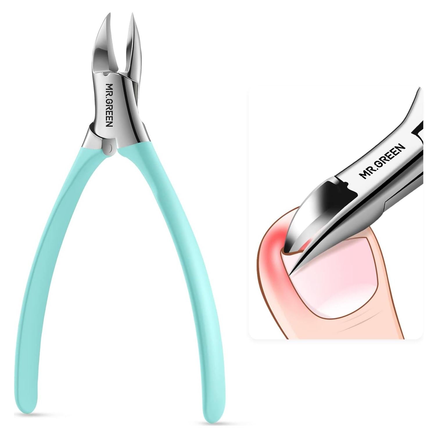Cortauñas MR.GREEN Acero Inoxidable Verde 14.9x9.6cm