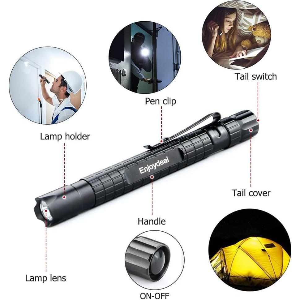 Linterna LED Enjoydeal 1000LM Impermeable 5PCS Boligrafo