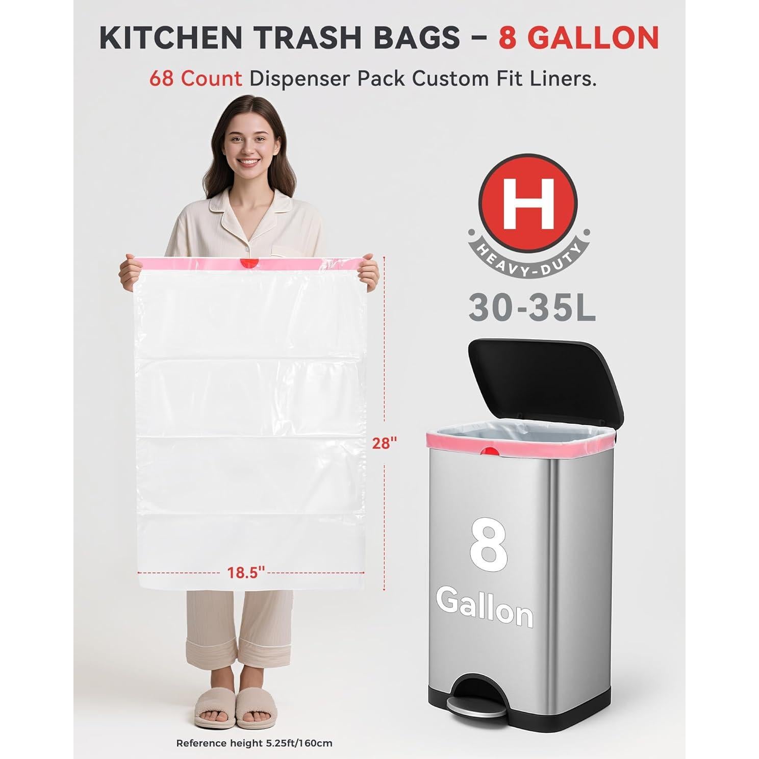 Bolsas de Basura KONE Cierre de Cuerda Código H 68 Unidades 35L