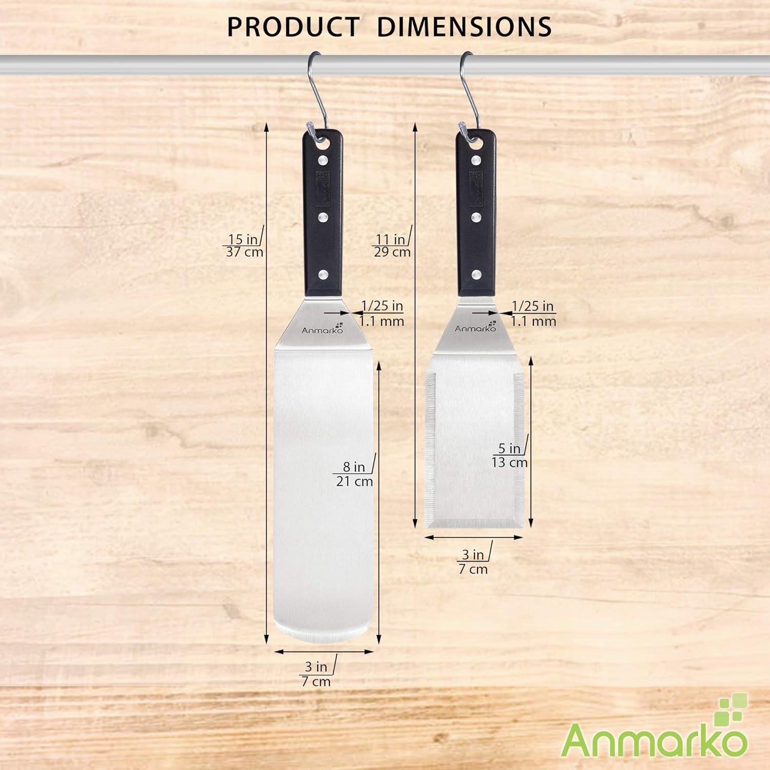 Conjunto de Espátulas Anmarko de Acero Inoxidable para BBQ