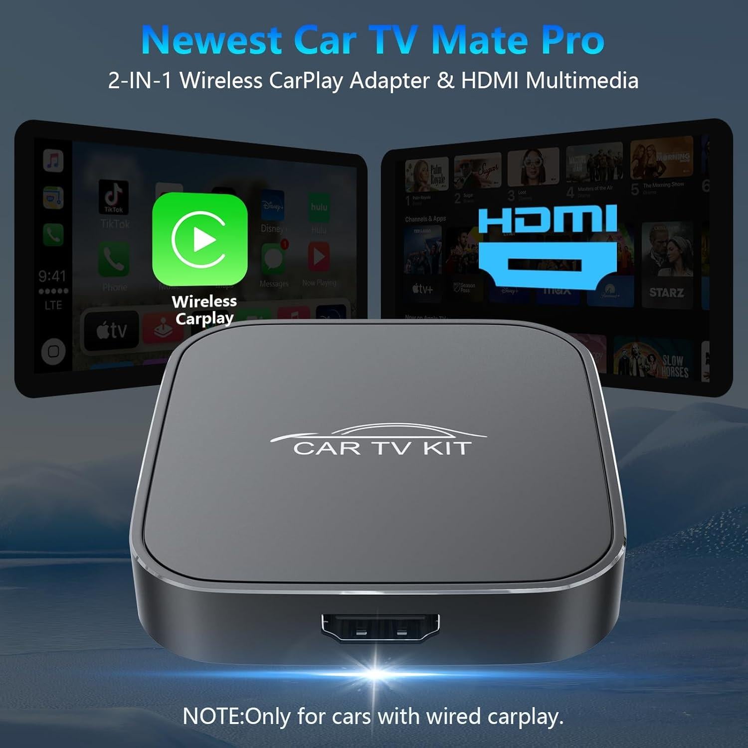 Adaptador Car TV Mate Pro HDMI para CarPlay Inalámbrico