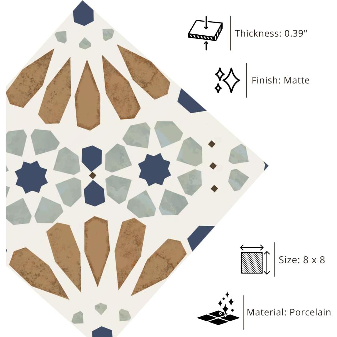 Azulejo de Porcelana Tenedos HTC325 Flora Essence 20x20cm Mate